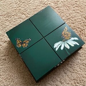 Green Painted Wooden Jewelry / Storage Box
